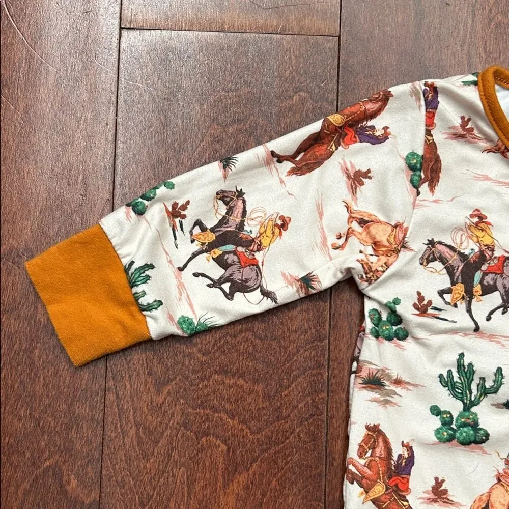 Baby’s Western Adventure Jumpsuit PJs, Size 3-6 Months
